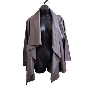 PLANET by Lauren G Vegan Leather Cascading Jacket OSFA Lagenlook